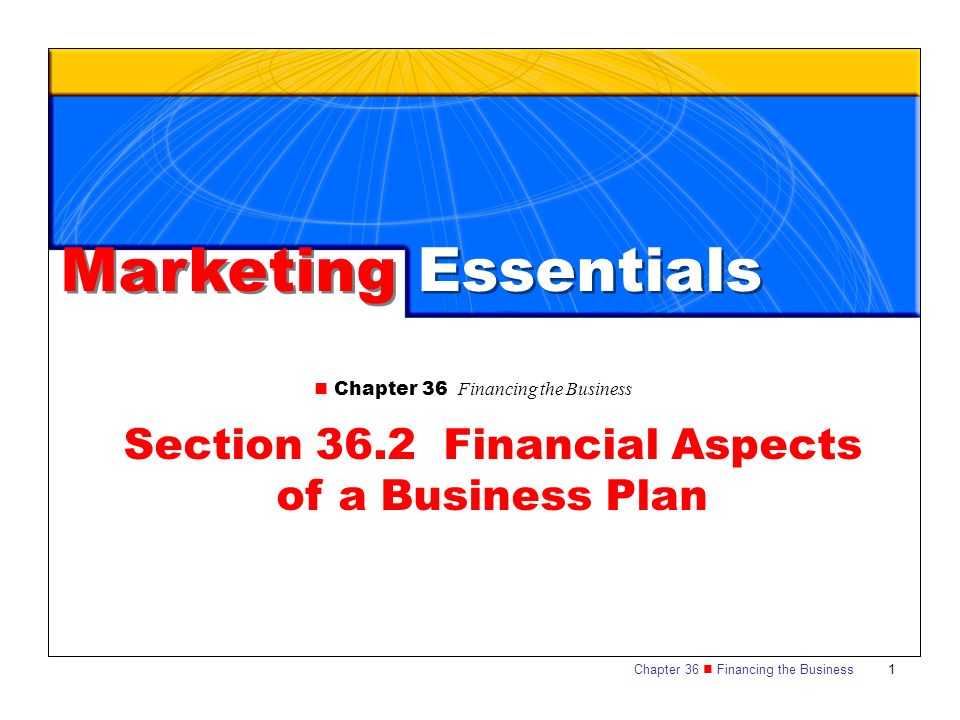 Section 36.2 Financial Aspects of a Business Plan