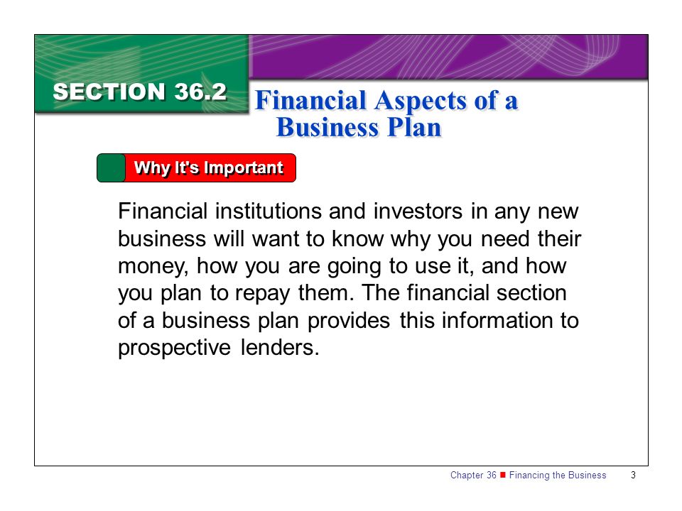 Financial Aspects of a Business Plan