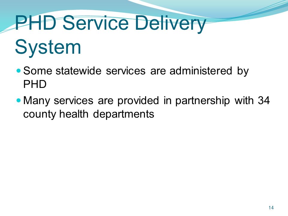 PHD Service Delivery System