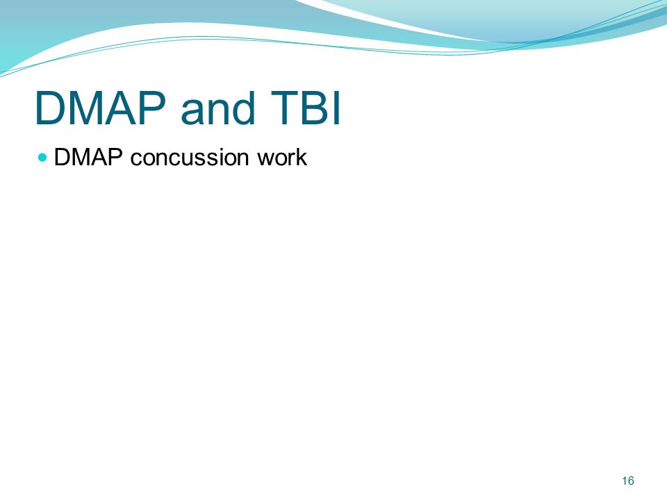 DMAP and TBI DMAP concussion work