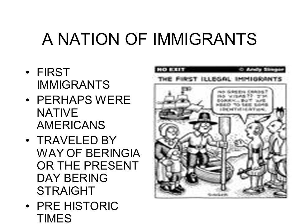 A NATION OF IMMIGRANTS FIRST IMMIGRANTS PERHAPS WERE NATIVE AMERICANS