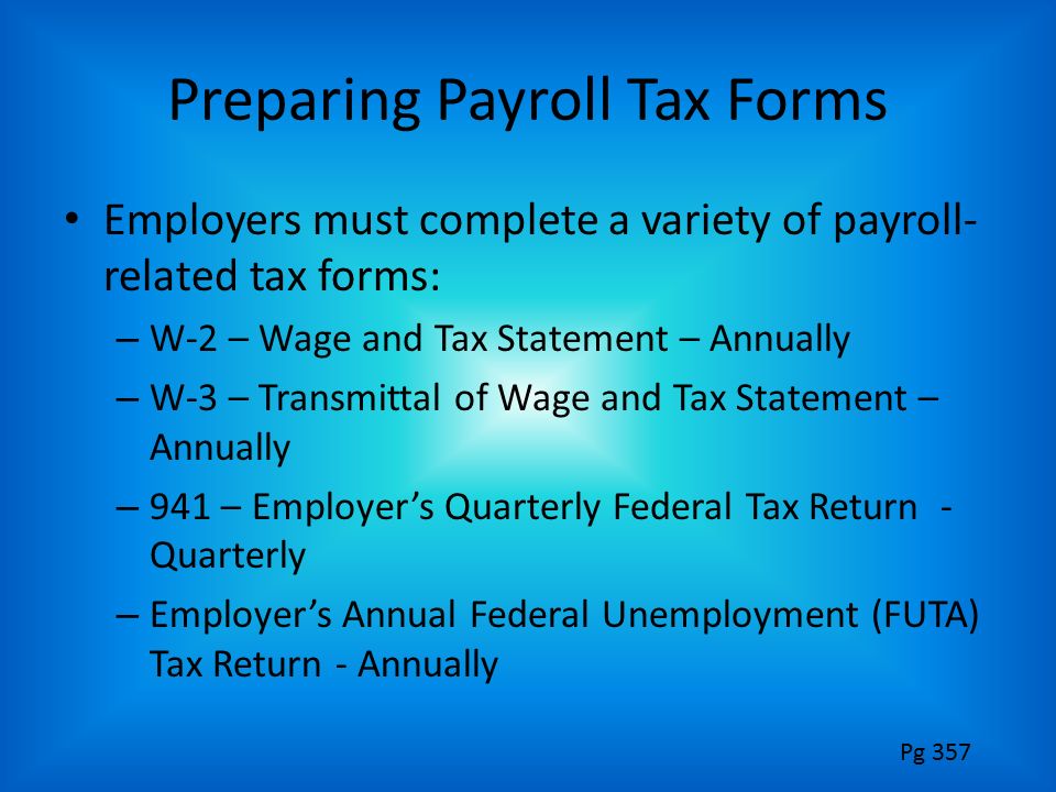 Preparing Payroll Tax Forms