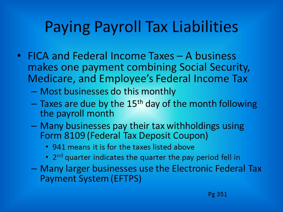 Paying Payroll Tax Liabilities