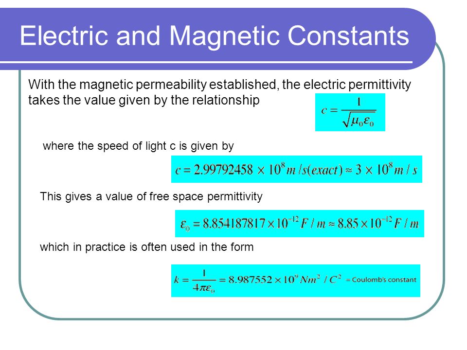 Matematisk muskel Proportional Electric and Magnetic Constants - ppt video online download