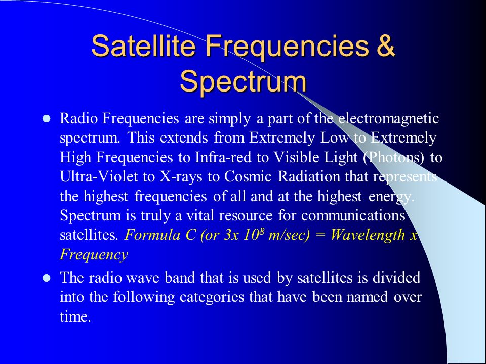 Basic Satellite Communication (2) Frequency Allocation, Spectrum and Key  Terms Dr. Joseph N. Pelton - ppt video online download