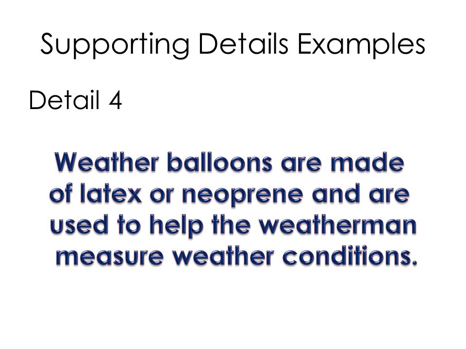 Supporting Details Examples
