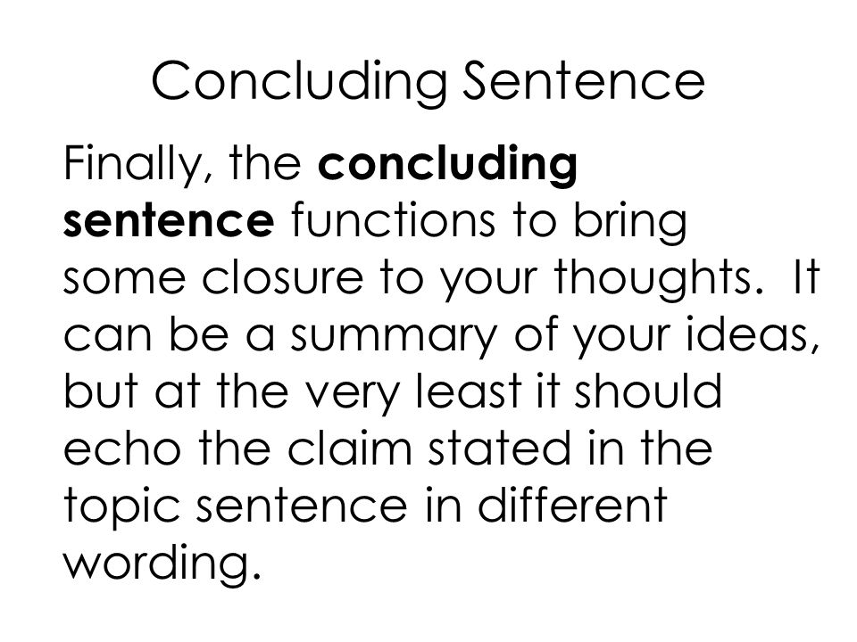 Concluding Sentence
