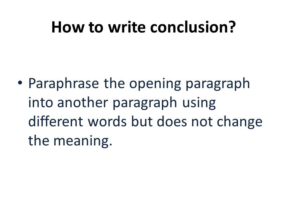 How to write conclusion