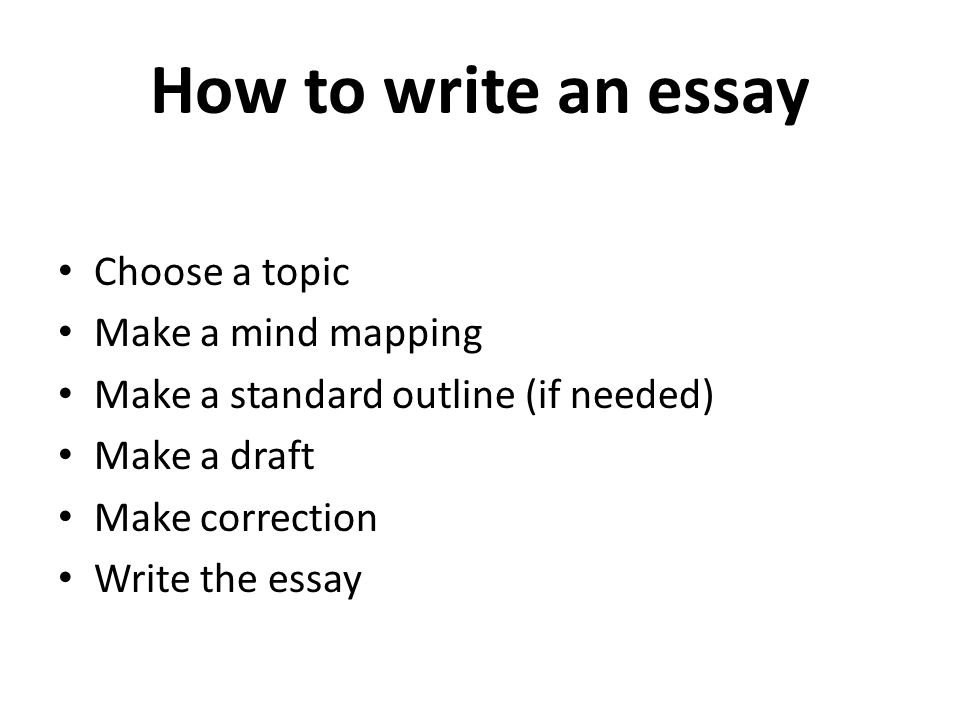 How to write an essay Choose a topic Make a mind mapping