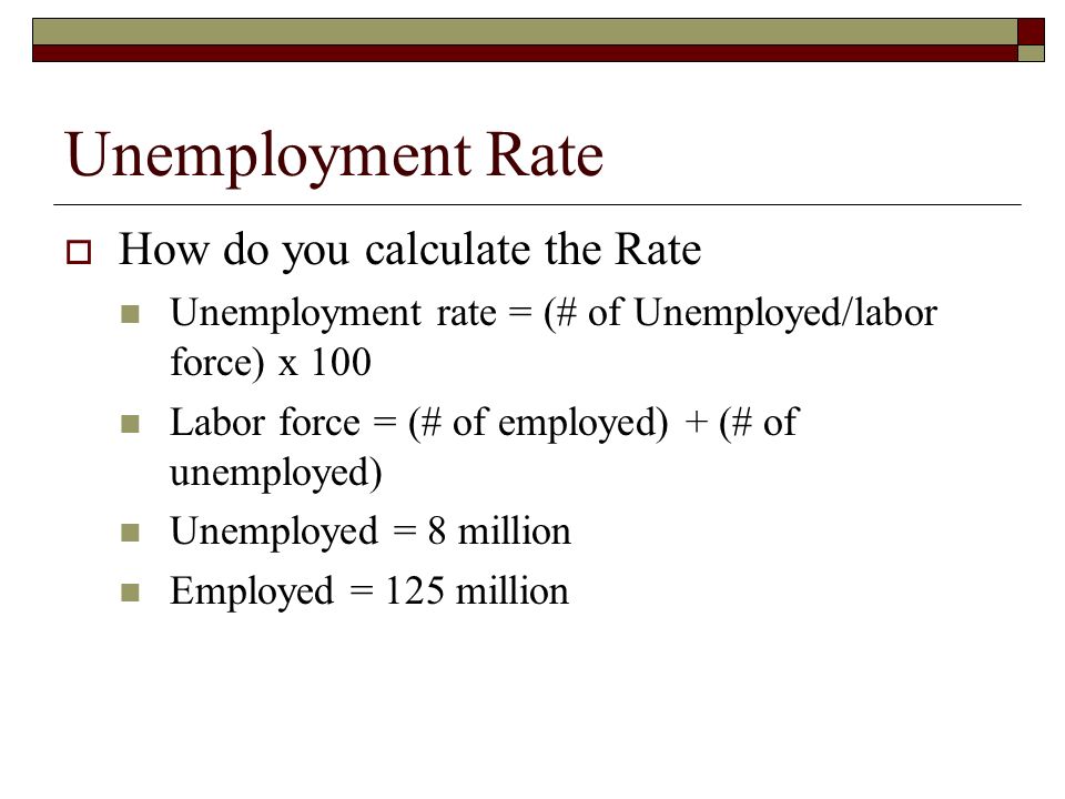 Unemployment Rate How do you calculate the Rate