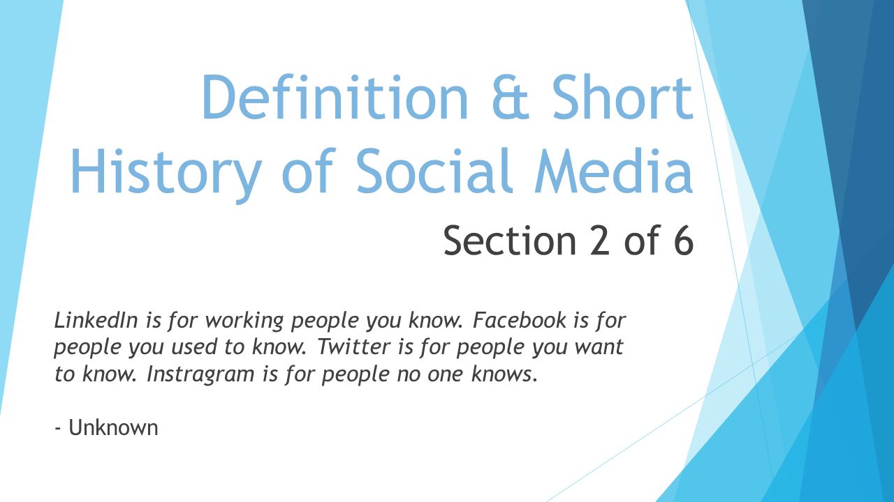 Definition & Short History of Social Media