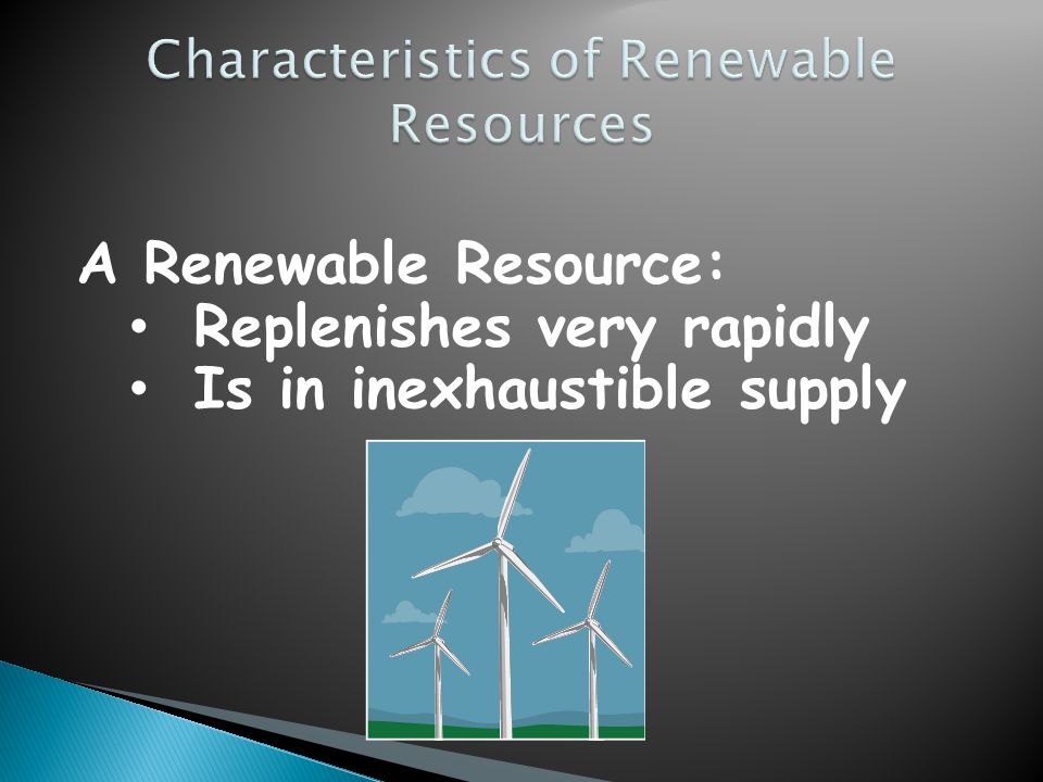 Characteristics of Renewable Resources