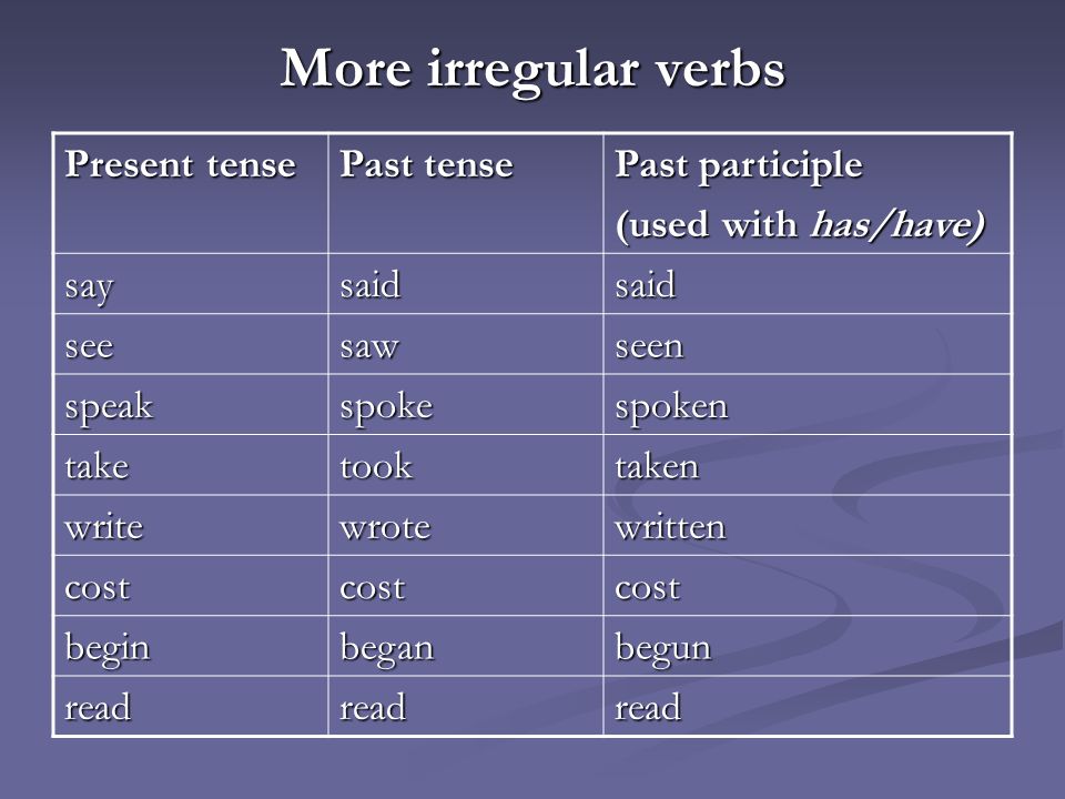 Past take tense in How to
