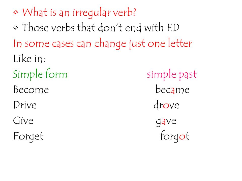 What is an irregular verb