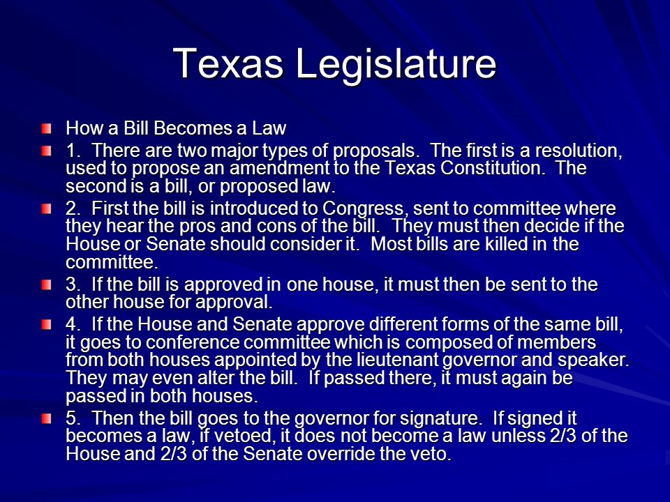 Texas Legislature How a Bill Becomes a Law