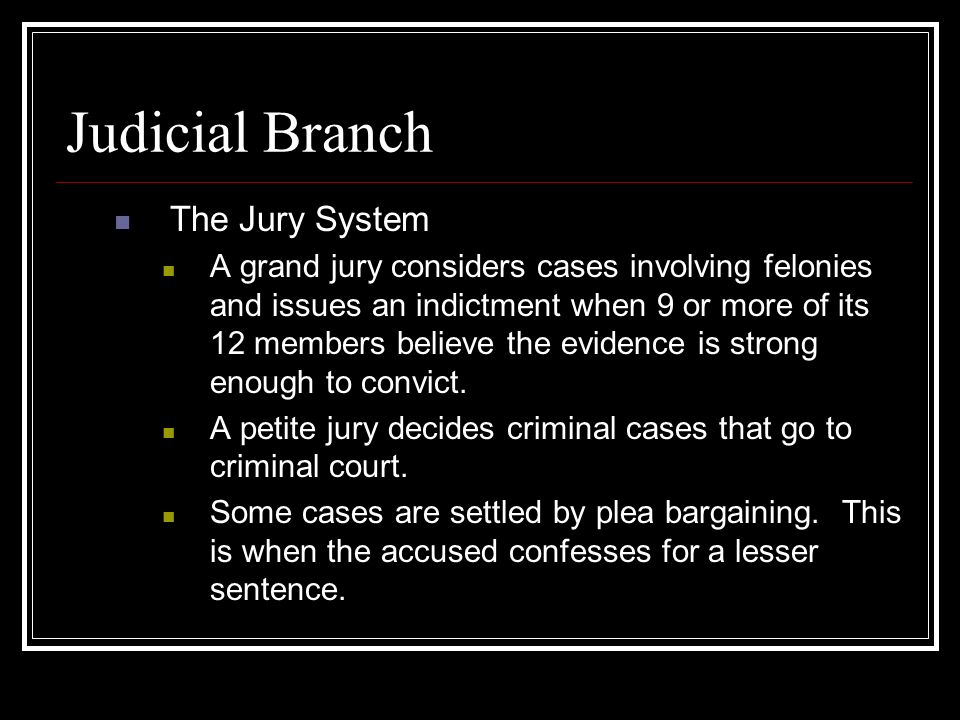 Judicial Branch The Jury System