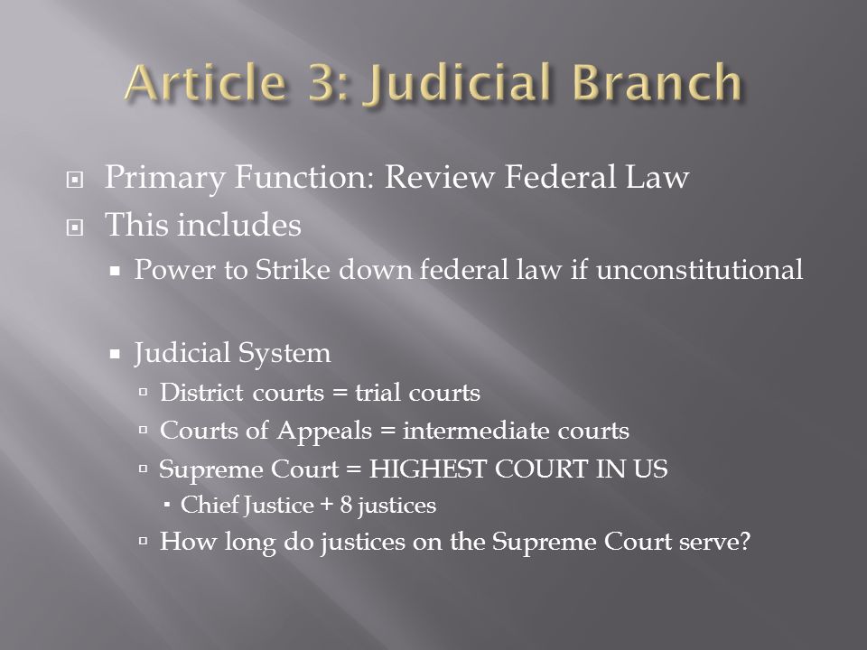 Article 3: Judicial Branch
