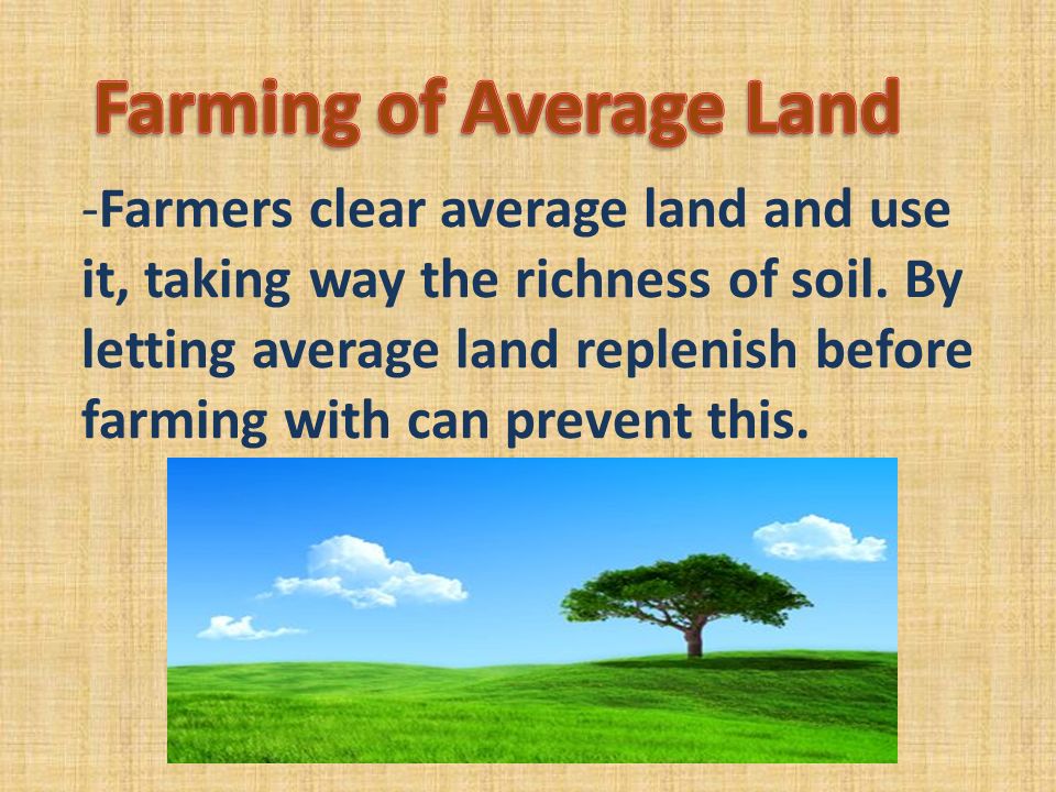 Farming of Average Land