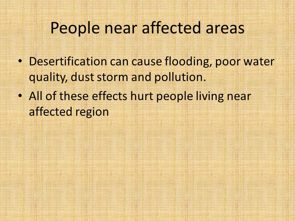 People near affected areas