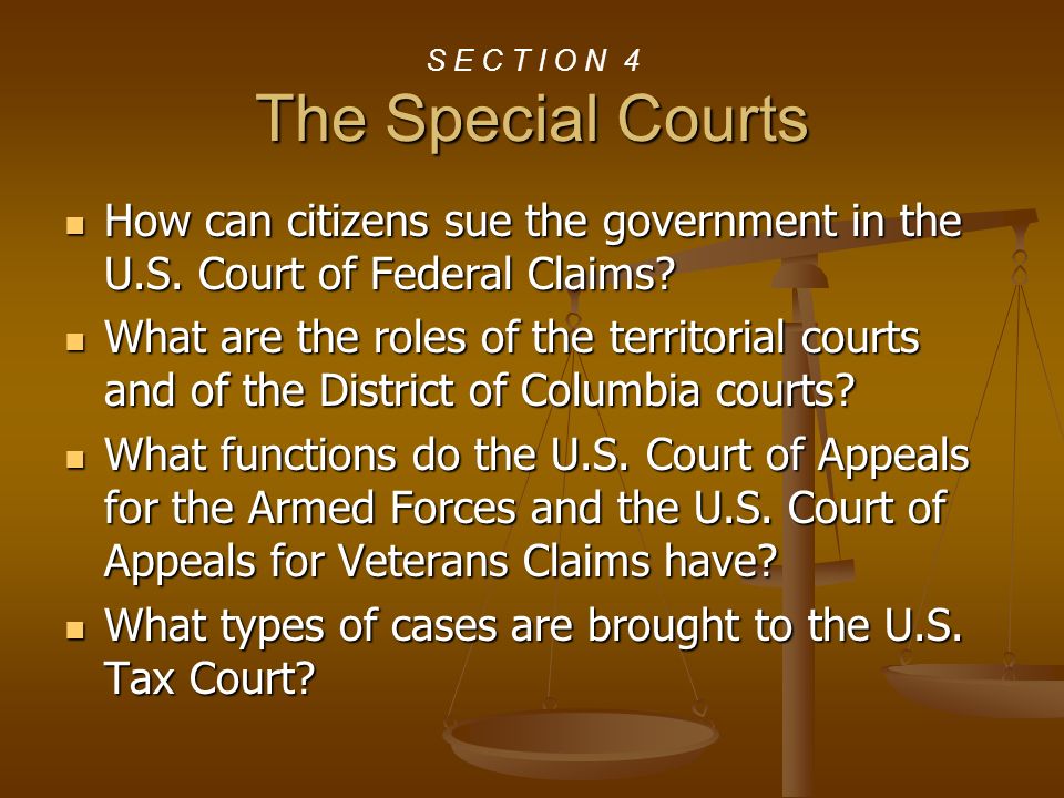 S E C T I O N 4 The Special Courts
