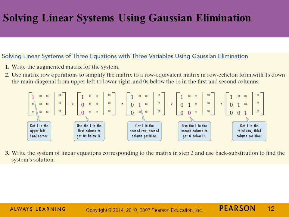 Solving Linear Systems Using Gaussian Elimination