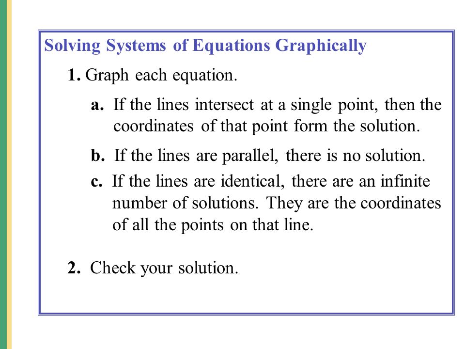 Solving Systems of Equations Graphically