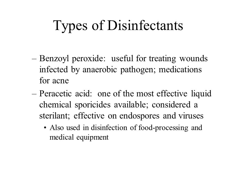 Types of Disinfectants
