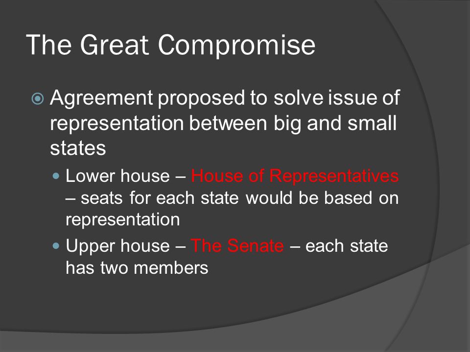 the great compromise was an agreement about how to