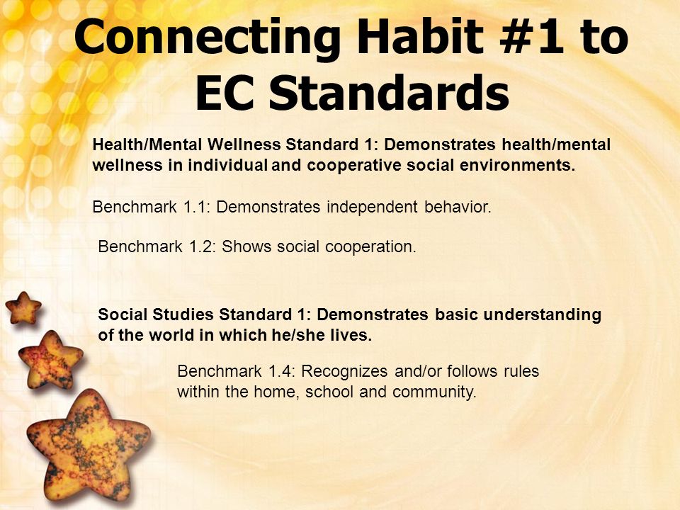Connecting Habit #1 to EC Standards