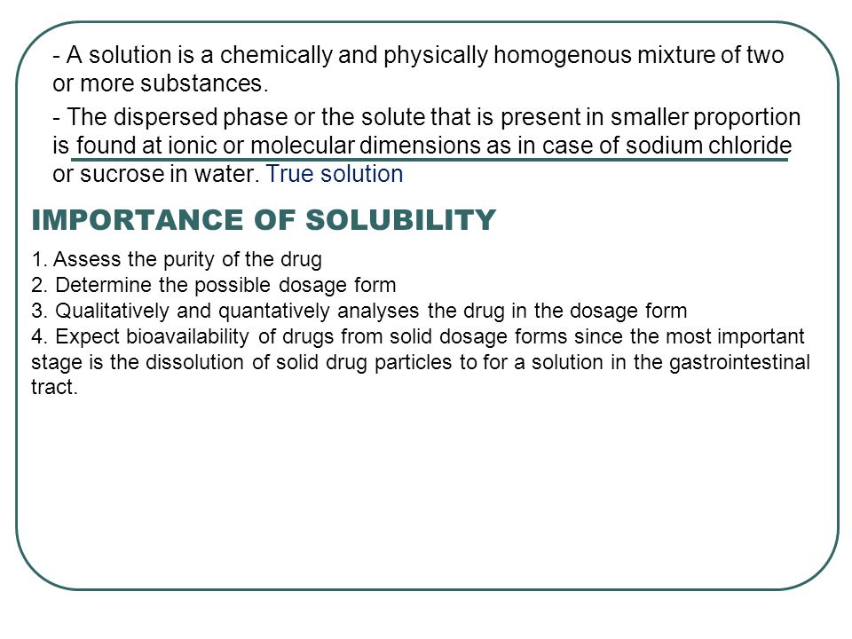 importance of solubility