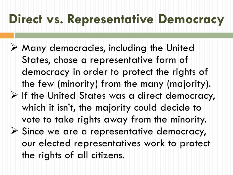 Direct vs. Representative Democracy