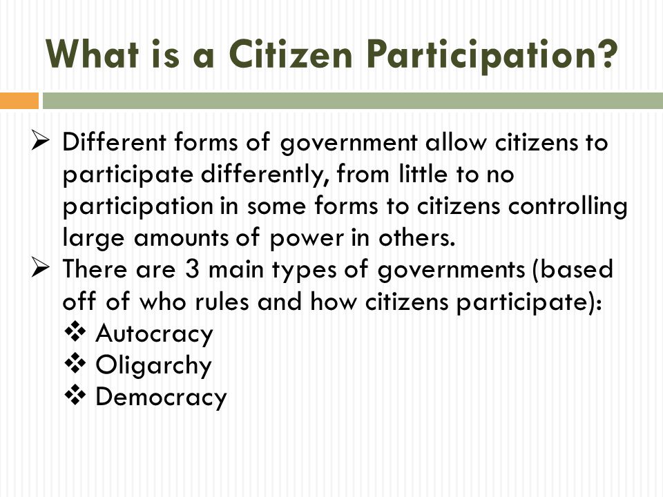 What is a Citizen Participation