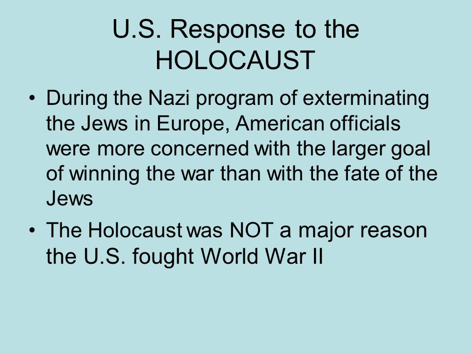 american response to the holocaust essay