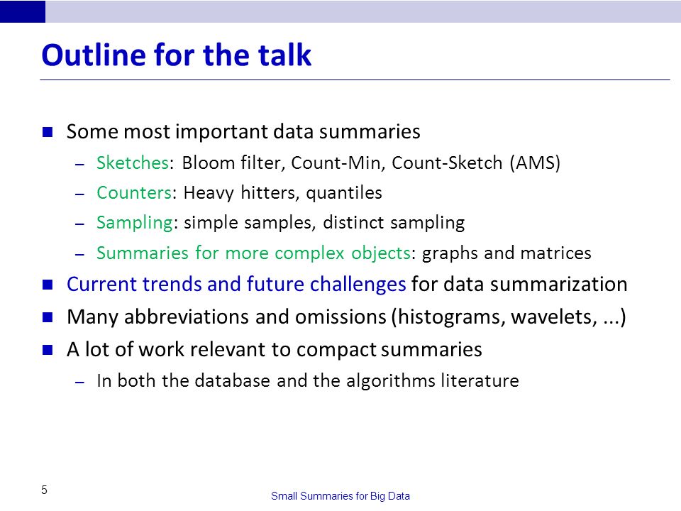 Small Summaries For Big Data Ppt Video Online Download