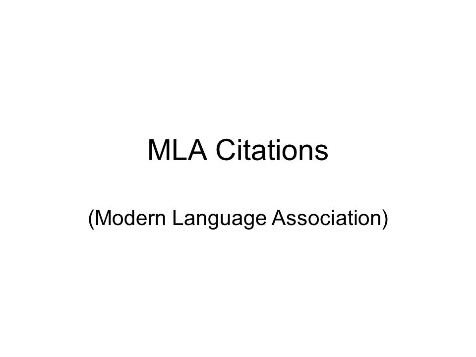 (Modern Language Association)