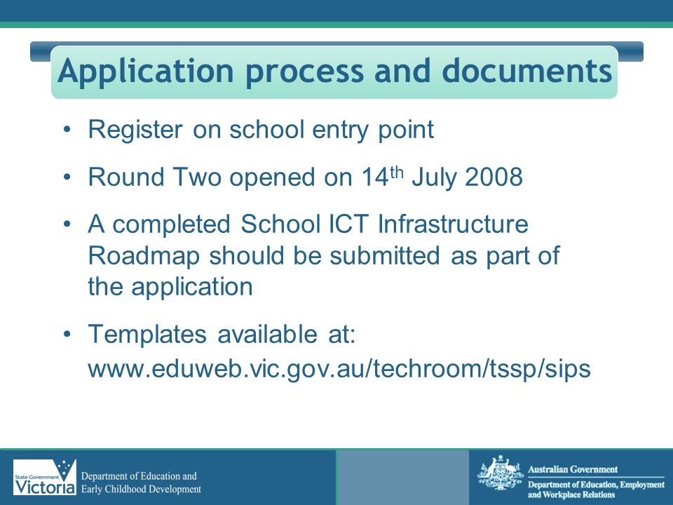 Application process and documents