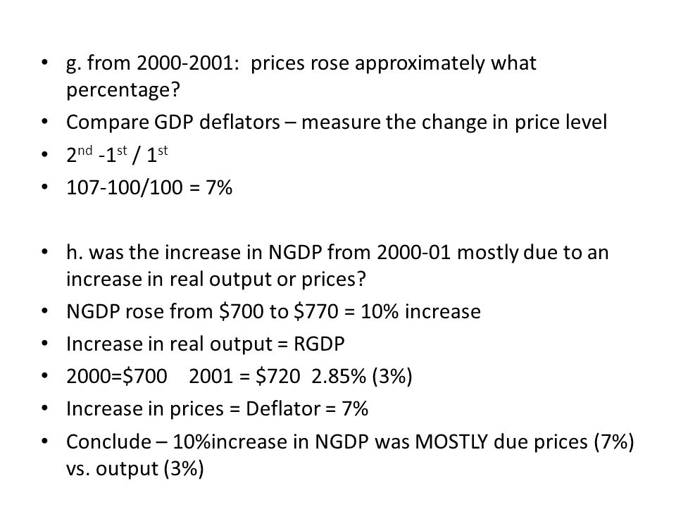 g. from : prices rose approximately what percentage