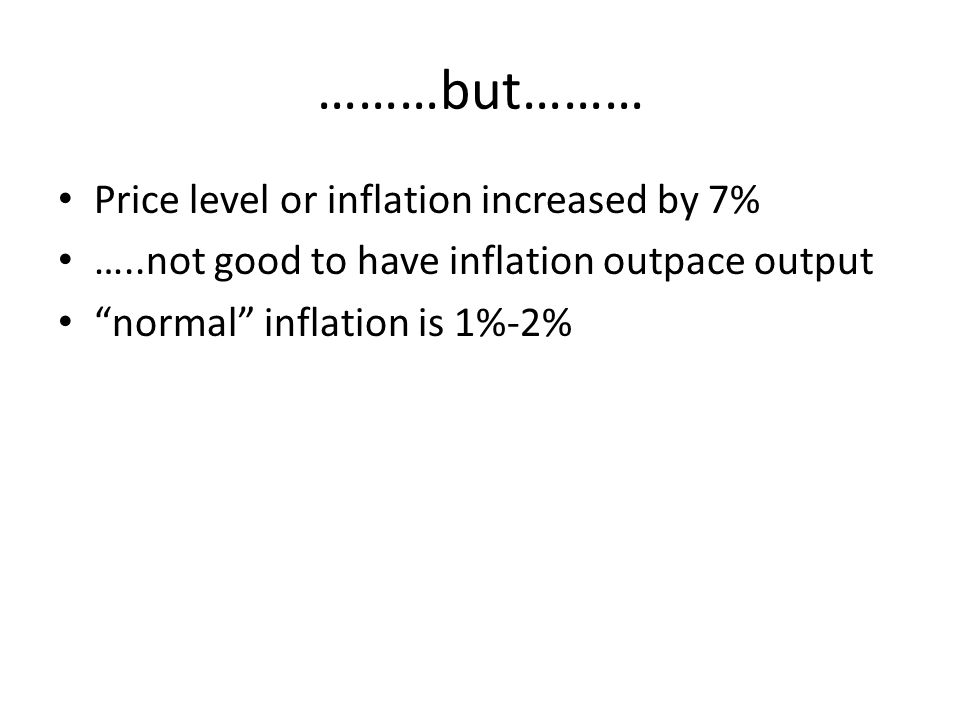 ………but……… Price level or inflation increased by 7%