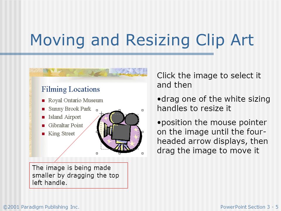 Moving and Resizing Clip Art