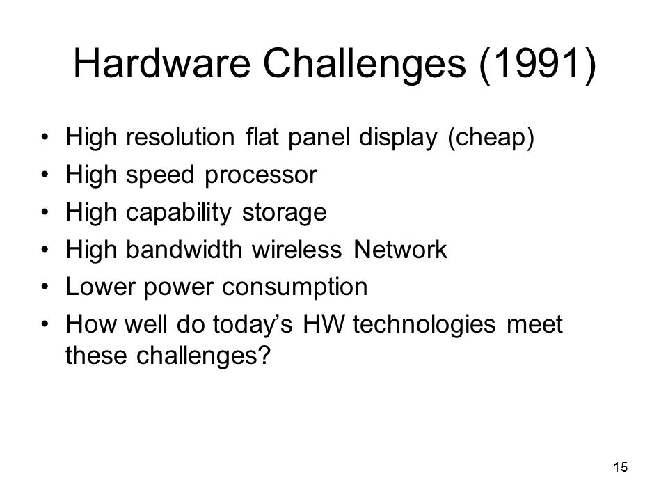 Hardware Challenges (1991)