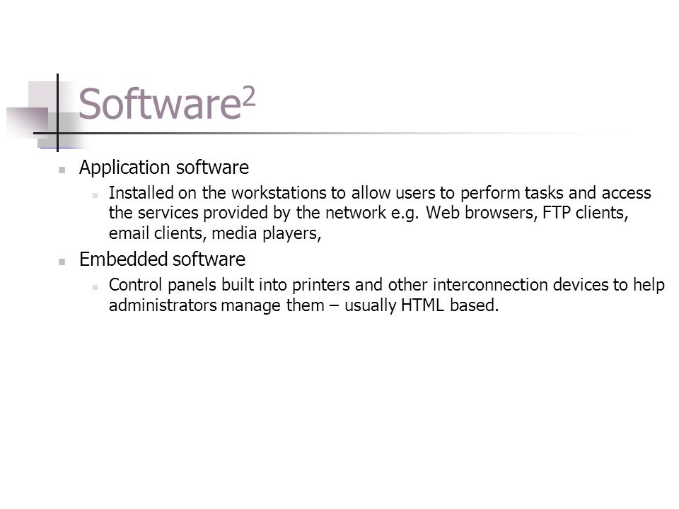Software2 Application software Embedded software