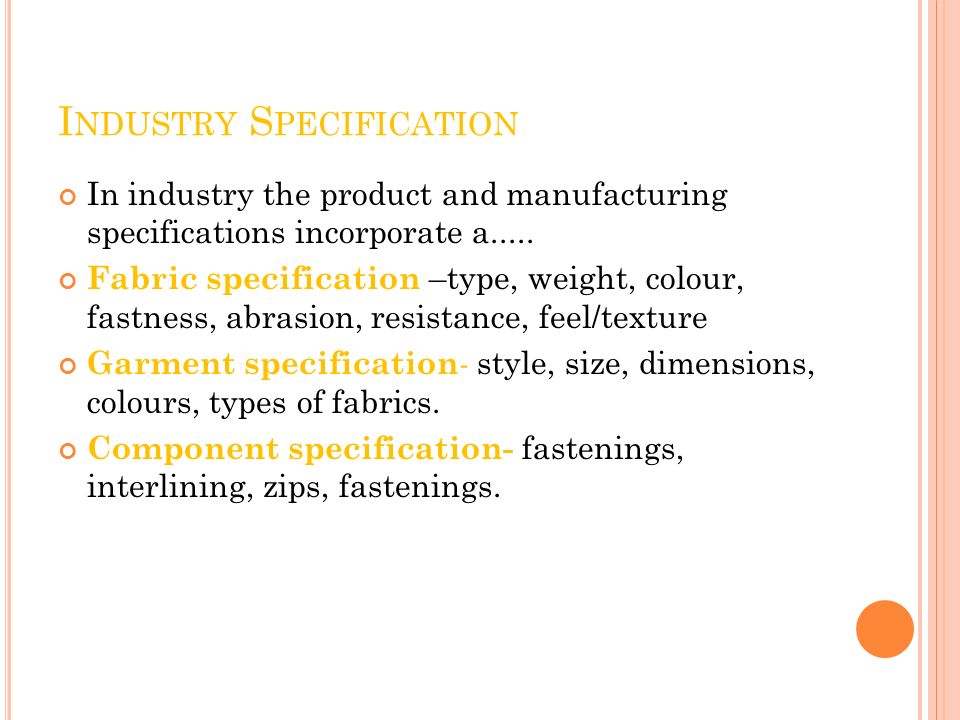 Industry Specification