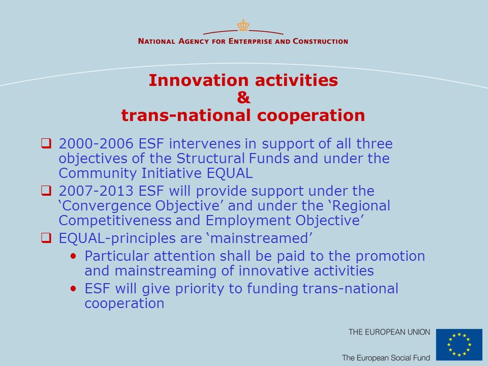Innovation activities & trans-national cooperation