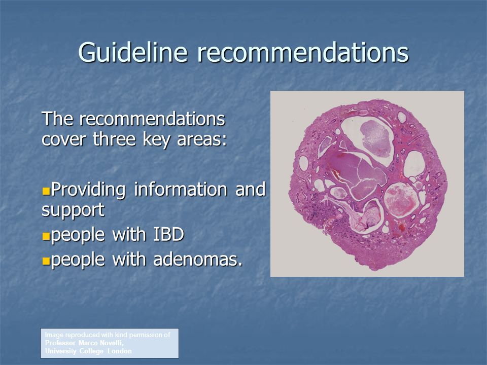 Guideline recommendations