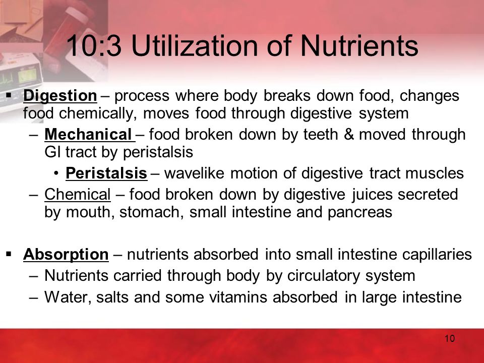 10:3 Utilization of Nutrients