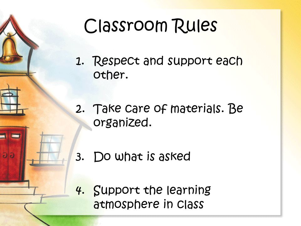 Classroom Rules Respect and support each other.