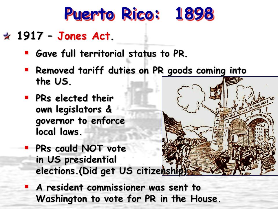 Puerto Rico: – Jones Act.