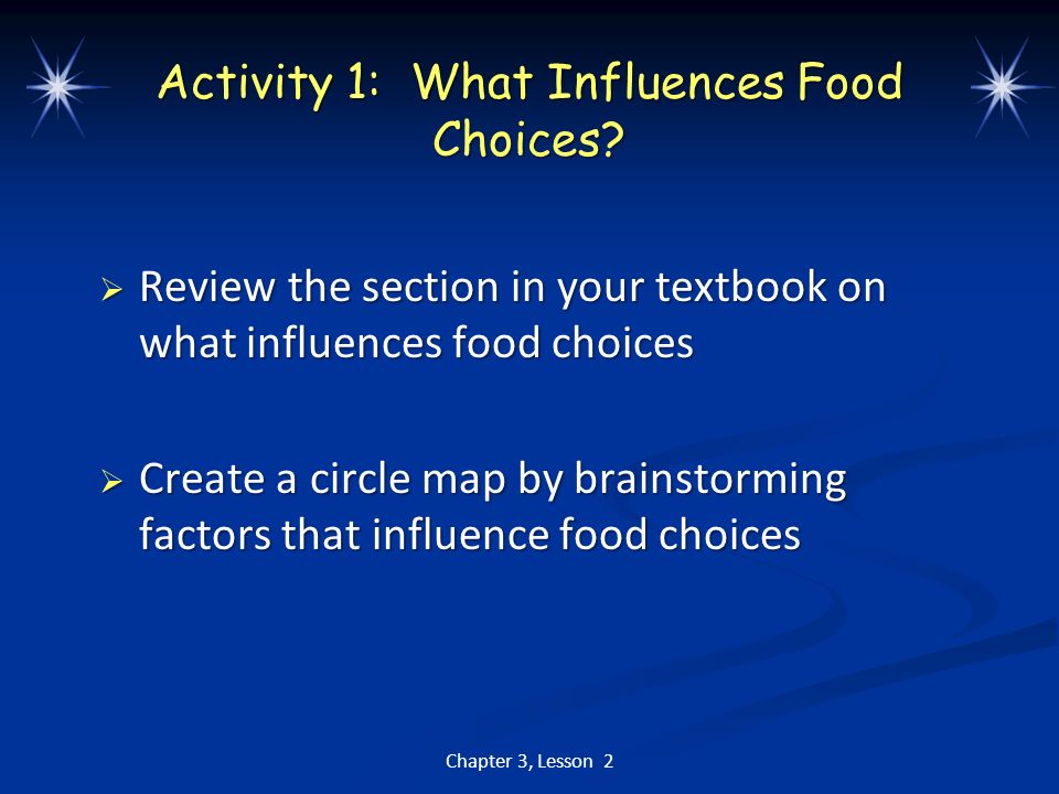 Activity 1: What Influences Food Choices