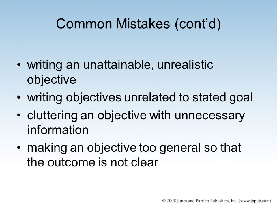 Common Mistakes (cont’d)