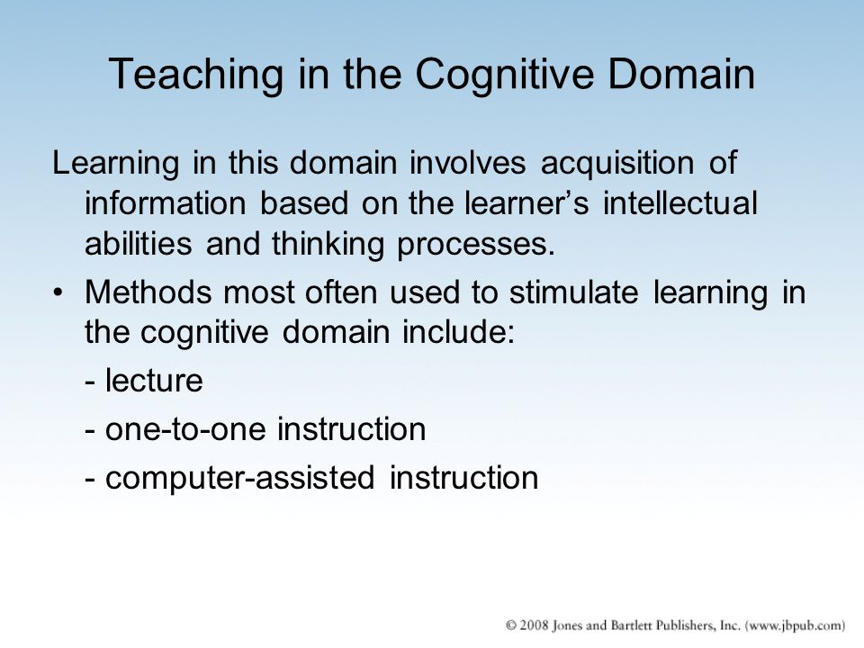 Teaching in the Cognitive Domain